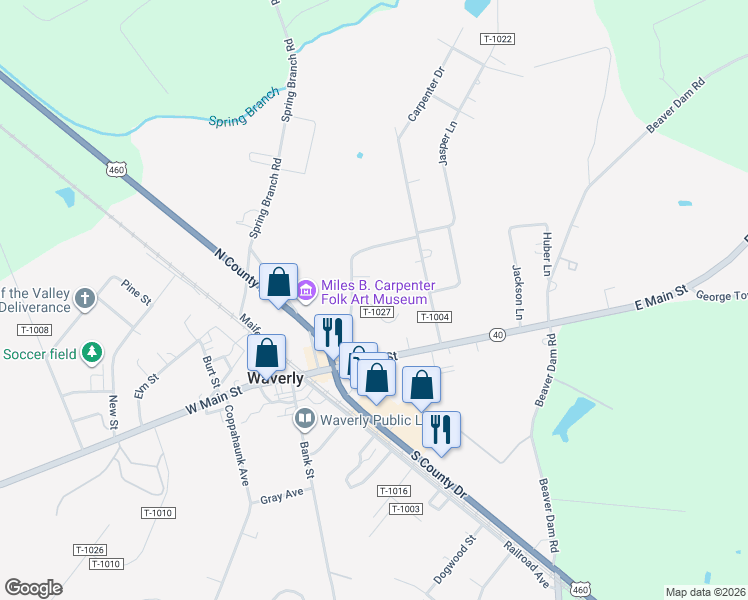 map of restaurants, bars, coffee shops, grocery stores, and more near 211 Belvidere Street in Waverly