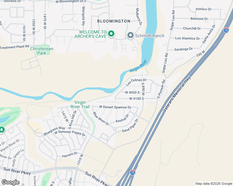 map of restaurants, bars, coffee shops, grocery stores, and more near 1059 West 4100 South in St. George