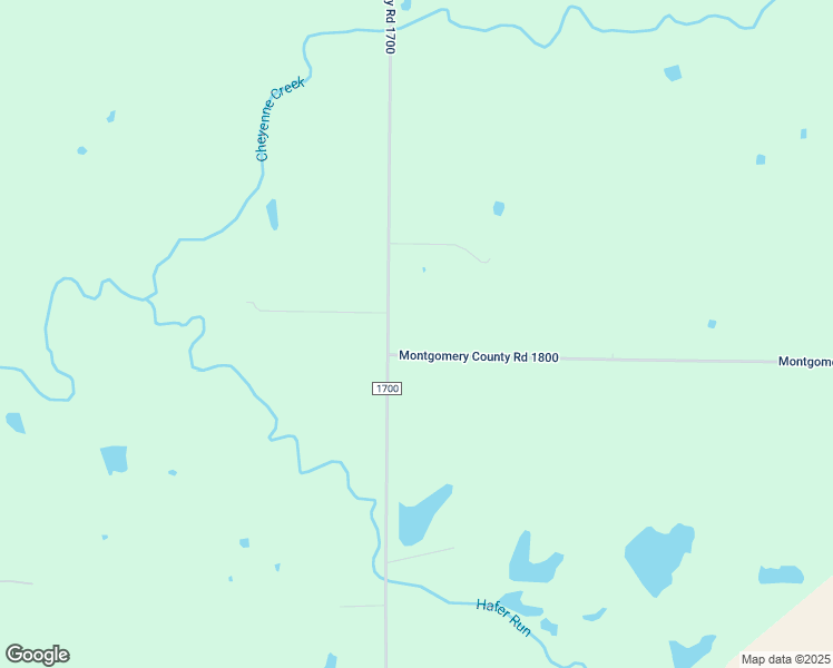 map of restaurants, bars, coffee shops, grocery stores, and more near County Road 1800 in Caney