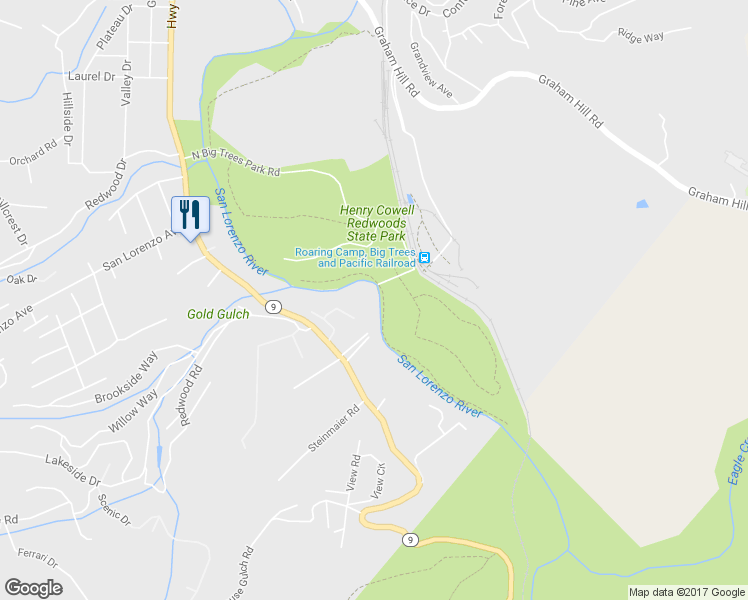 map of restaurants, bars, coffee shops, grocery stores, and more near 121 Beth Drive in Felton
