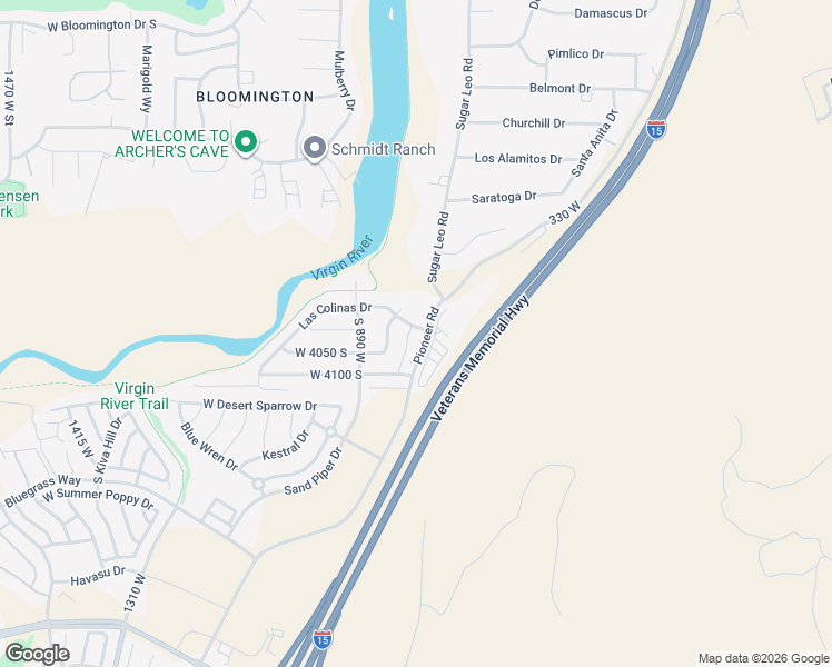 map of restaurants, bars, coffee shops, grocery stores, and more near 3989 Carisa Drive in St. George