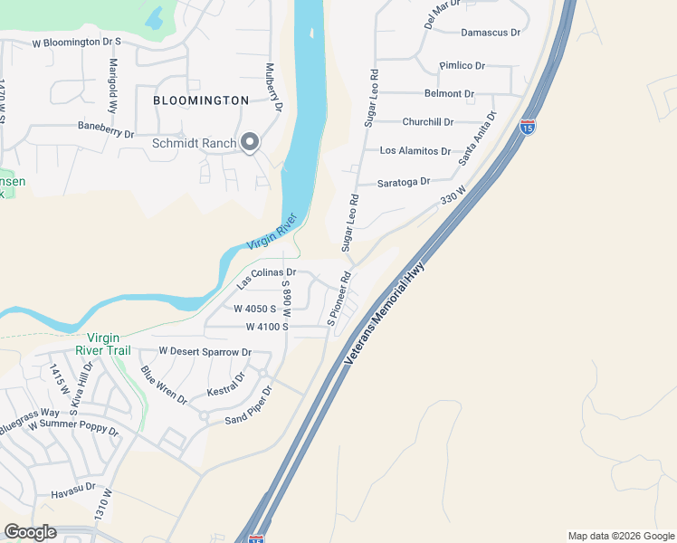 map of restaurants, bars, coffee shops, grocery stores, and more near 3922 Pioneer Road in St. George