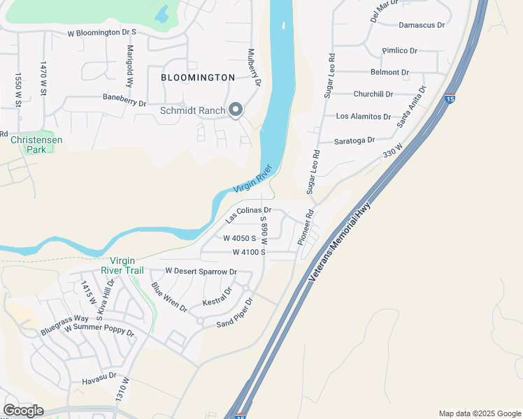map of restaurants, bars, coffee shops, grocery stores, and more near Las Colinas Drive in St. George