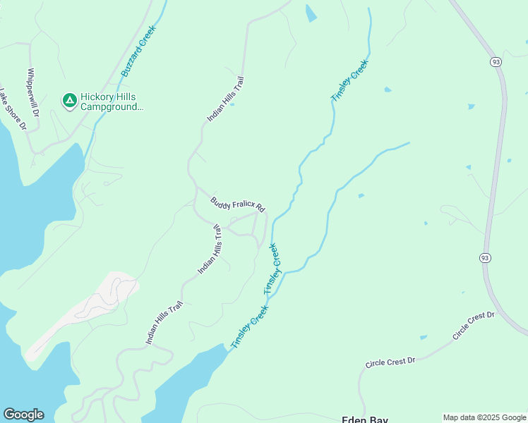 map of restaurants, bars, coffee shops, grocery stores, and more near 133 Buddy Fralicx in Eddyville