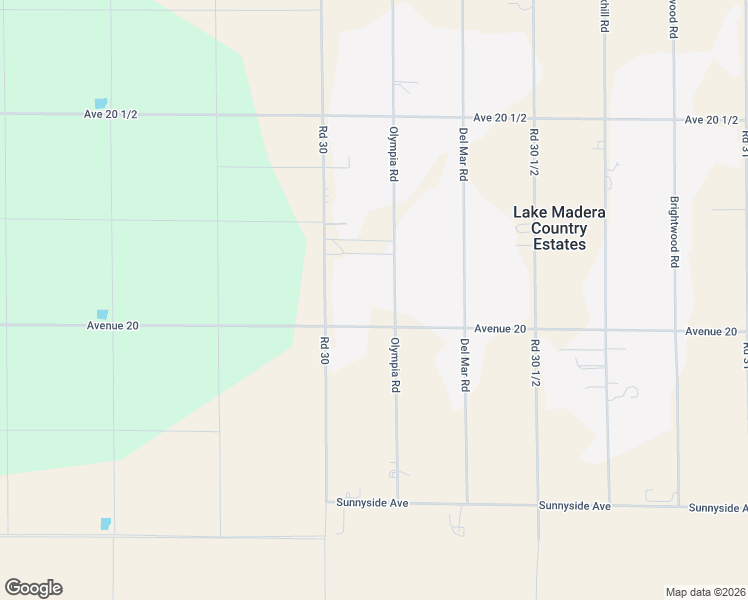 map of restaurants, bars, coffee shops, grocery stores, and more near 20106 Olympia Road in Madera