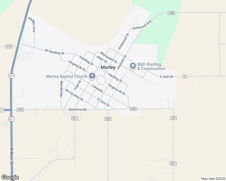 map of restaurants, bars, coffee shops, grocery stores, and more near 216 Virginia East in Morley