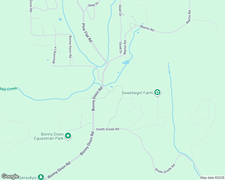 map of restaurants, bars, coffee shops, grocery stores, and more near 3980 Bonny Doon Road in Santa Cruz