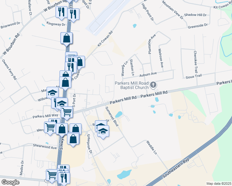 map of restaurants, bars, coffee shops, grocery stores, and more near 577-599 Koger Circle in Somerset