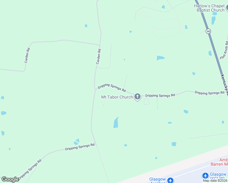 map of restaurants, bars, coffee shops, grocery stores, and more near 911 Dripping Springs Road in Glasgow