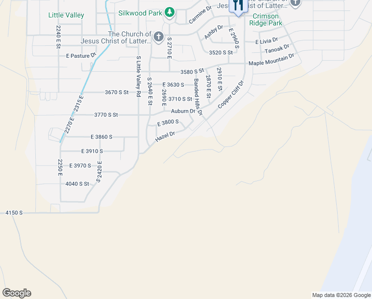 map of restaurants, bars, coffee shops, grocery stores, and more near 2773 Cliff Shadow Drive in St. George