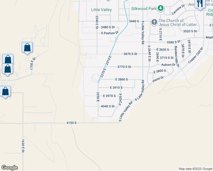 map of restaurants, bars, coffee shops, grocery stores, and more near 2311 East 3910 South in St. George