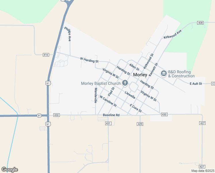 map of restaurants, bars, coffee shops, grocery stores, and more near 318 Flad Street in Oran