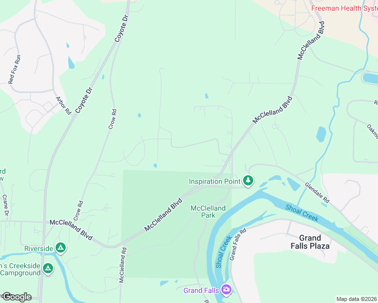 map of restaurants, bars, coffee shops, grocery stores, and more near Summit Drive in Joplin