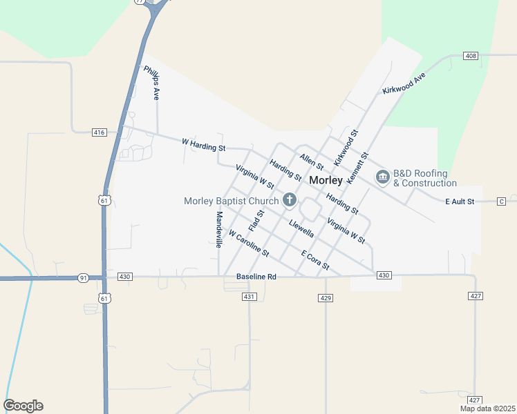 map of restaurants, bars, coffee shops, grocery stores, and more near 318 Flad Street in Oran