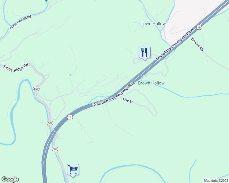 map of restaurants, bars, coffee shops, grocery stores, and more near 235 Maple Leaf Drive in Cedar Bluff