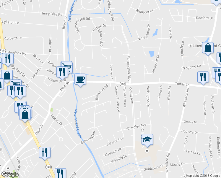 map of restaurants, bars, coffee shops, grocery stores, and more near 790 Todds Lane in Hampton