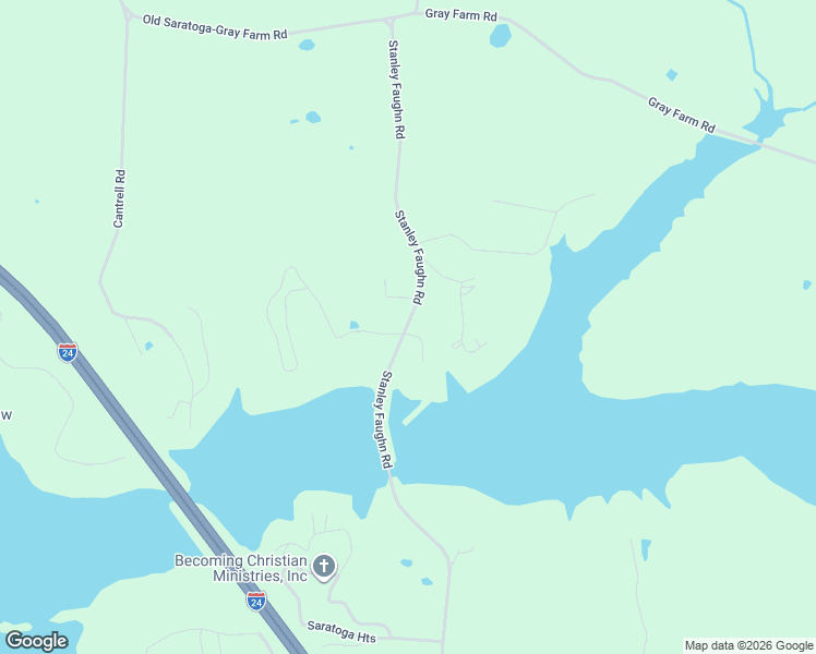 map of restaurants, bars, coffee shops, grocery stores, and more near Stanley Faughn Road in Eddyville
