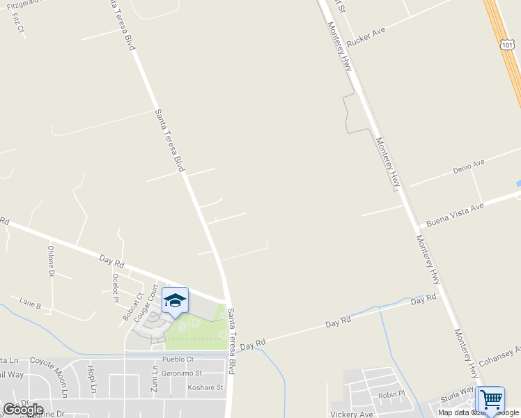 map of restaurants, bars, coffee shops, grocery stores, and more near 10230 Whiskey Hill Lane in Gilroy