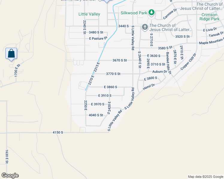map of restaurants, bars, coffee shops, grocery stores, and more near 2434 East 3860 South in St. George