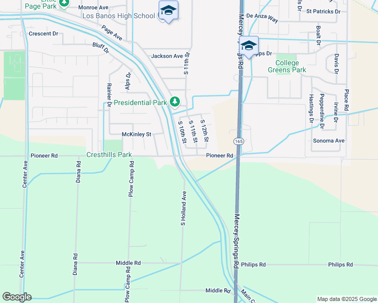 map of restaurants, bars, coffee shops, grocery stores, and more near 1007 Wilson Avenue in Los Banos