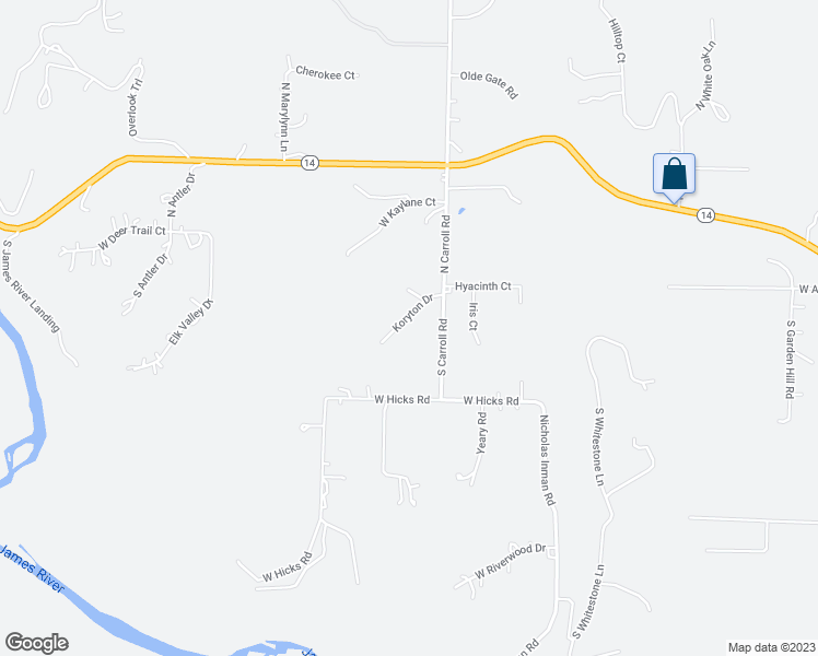 map of restaurants, bars, coffee shops, grocery stores, and more near 2134 Koryton Drive in Nixa