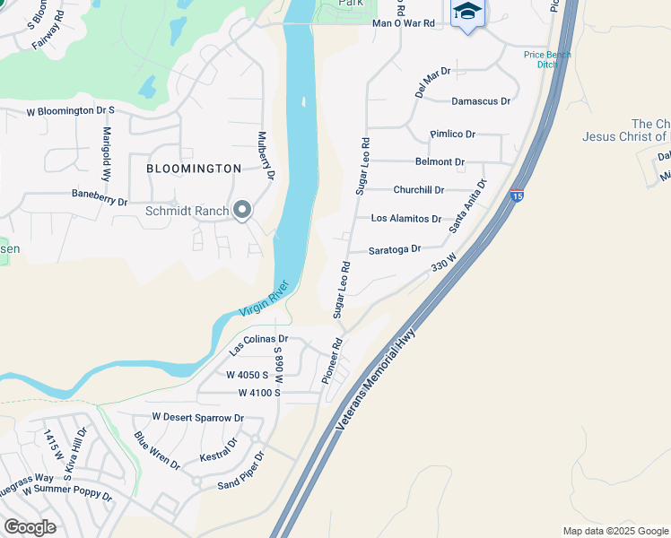 map of restaurants, bars, coffee shops, grocery stores, and more near 3752 Sugar Leo Road in St. George