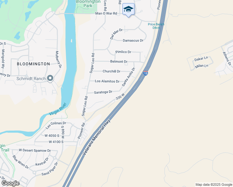 map of restaurants, bars, coffee shops, grocery stores, and more near 514 Saratoga Drive in St. George