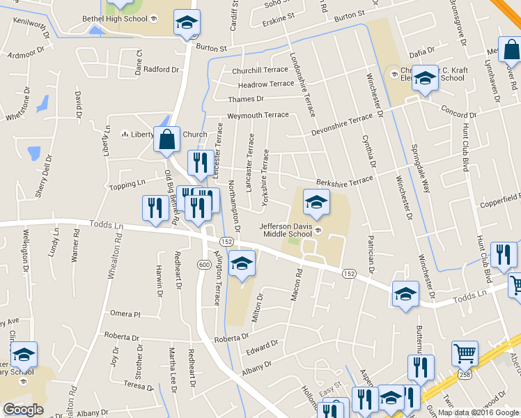 map of restaurants, bars, coffee shops, grocery stores, and more near 22 Lancaster Terrace in Hampton