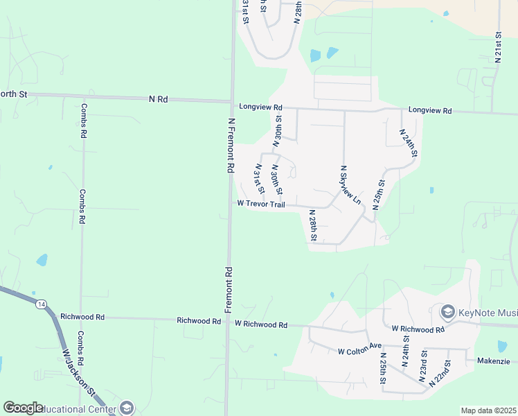 map of restaurants, bars, coffee shops, grocery stores, and more near 3108 West Trevor Trail in Ozark