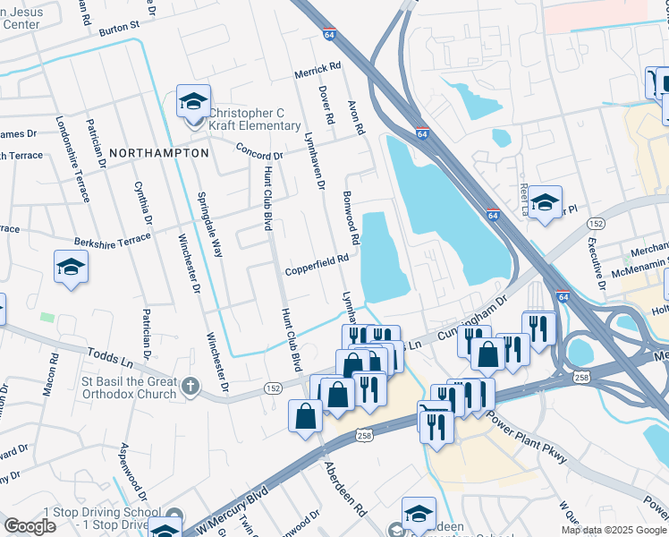 map of restaurants, bars, coffee shops, grocery stores, and more near 37 Lynnhaven Drive in Hampton