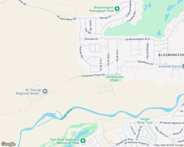 map of restaurants, bars, coffee shops, grocery stores, and more near 1689 West 3750 South in St. George