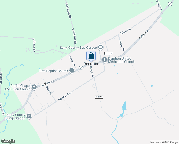 map of restaurants, bars, coffee shops, grocery stores, and more near 64 Park Avenue in Dendron