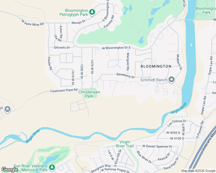 map of restaurants, bars, coffee shops, grocery stores, and more near 3768 Loganberry Circle in St. George