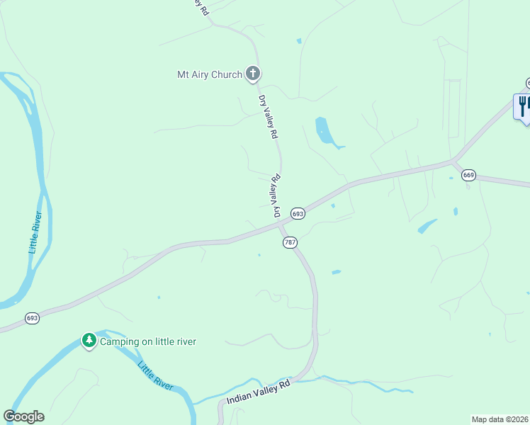 map of restaurants, bars, coffee shops, grocery stores, and more near 4302 Graysontown Road in Radford