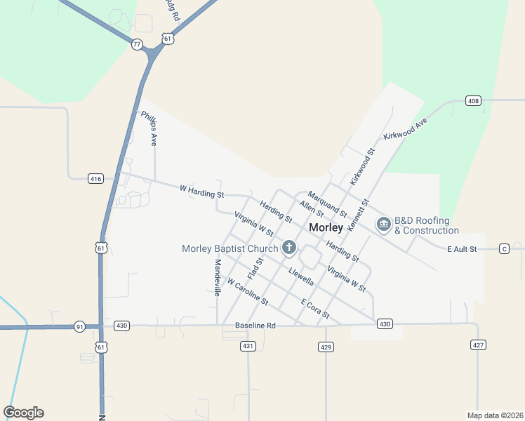 map of restaurants, bars, coffee shops, grocery stores, and more near 129 Kelly in Morley