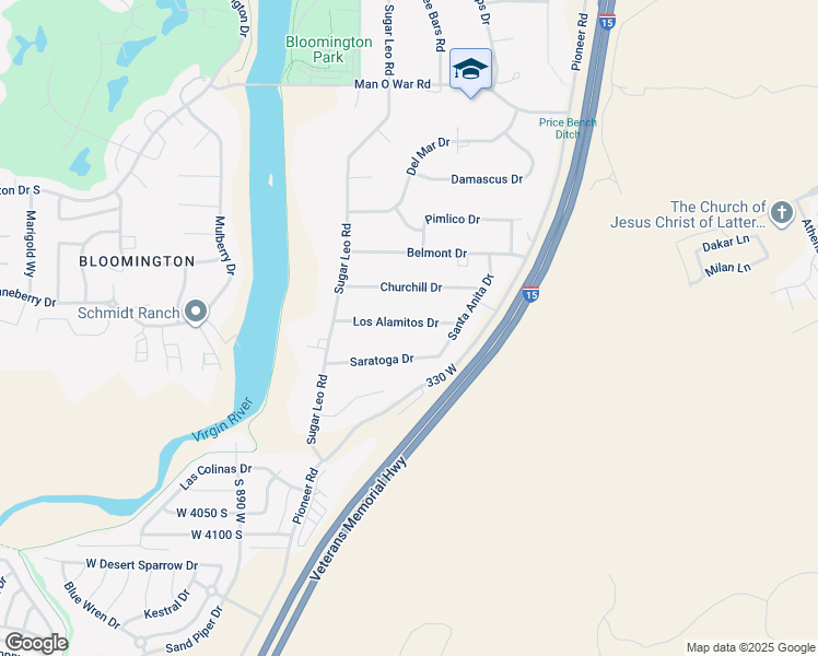 map of restaurants, bars, coffee shops, grocery stores, and more near 514 Saratoga Drive in St. George
