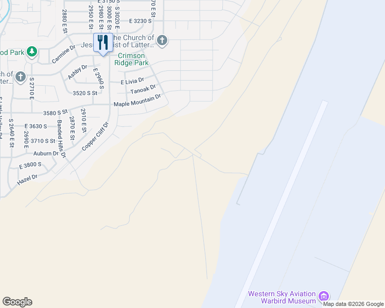map of restaurants, bars, coffee shops, grocery stores, and more near East Banded Hills Drive in Washington