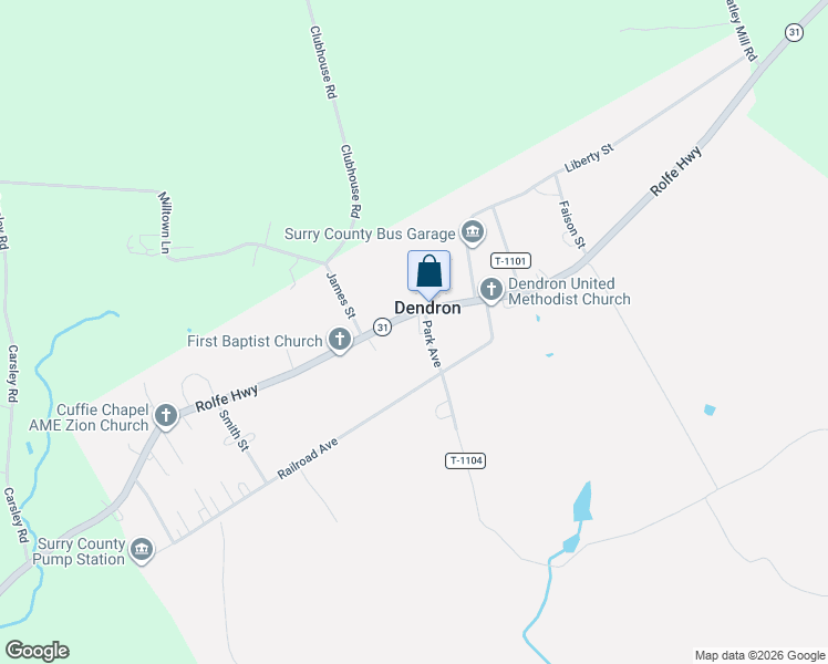map of restaurants, bars, coffee shops, grocery stores, and more near 64 Park Avenue in Dendron