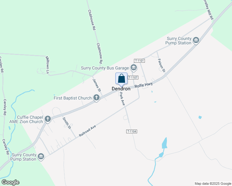 map of restaurants, bars, coffee shops, grocery stores, and more near in Dendron