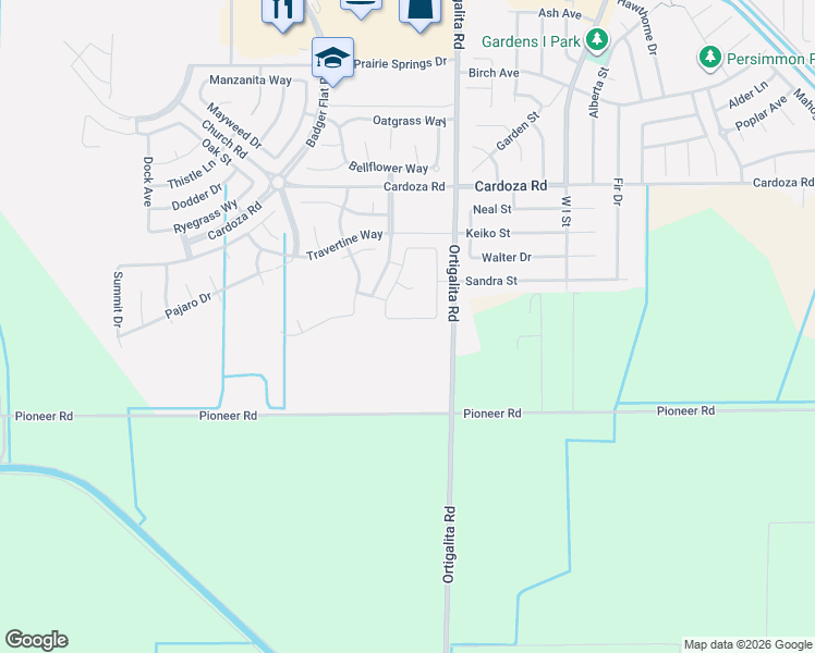 map of restaurants, bars, coffee shops, grocery stores, and more near 1129 Pearl Drive in Los Banos