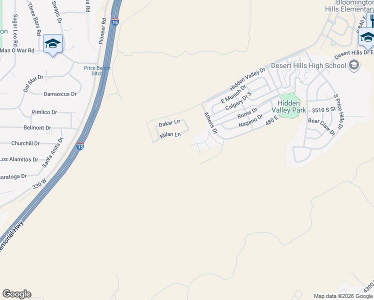 map of restaurants, bars, coffee shops, grocery stores, and more near 3693 South Brisbane Court in St. George