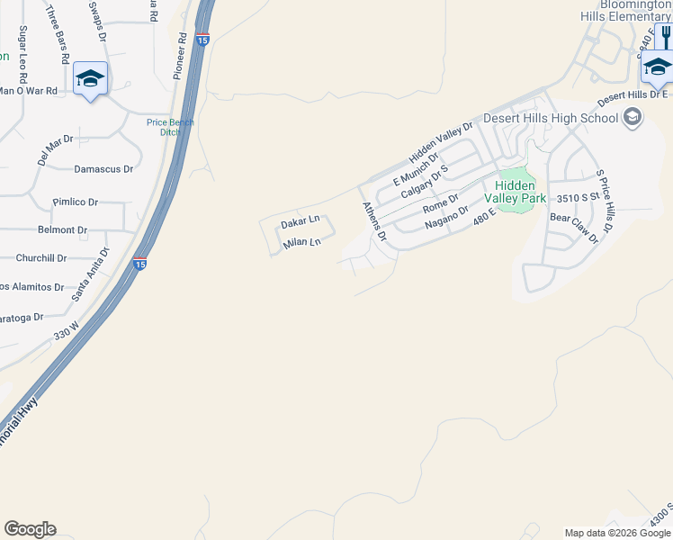 map of restaurants, bars, coffee shops, grocery stores, and more near 3685 South Brisbane Court in St. George