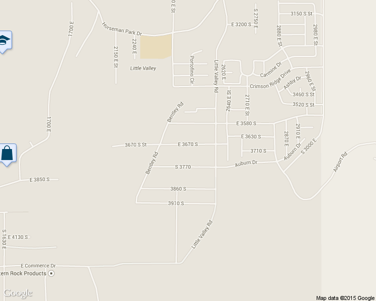 map of restaurants, bars, coffee shops, grocery stores, and more near 2460 East 3670 South in St. George