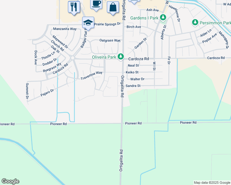 map of restaurants, bars, coffee shops, grocery stores, and more near 1845 Dunite Drive in Los Banos