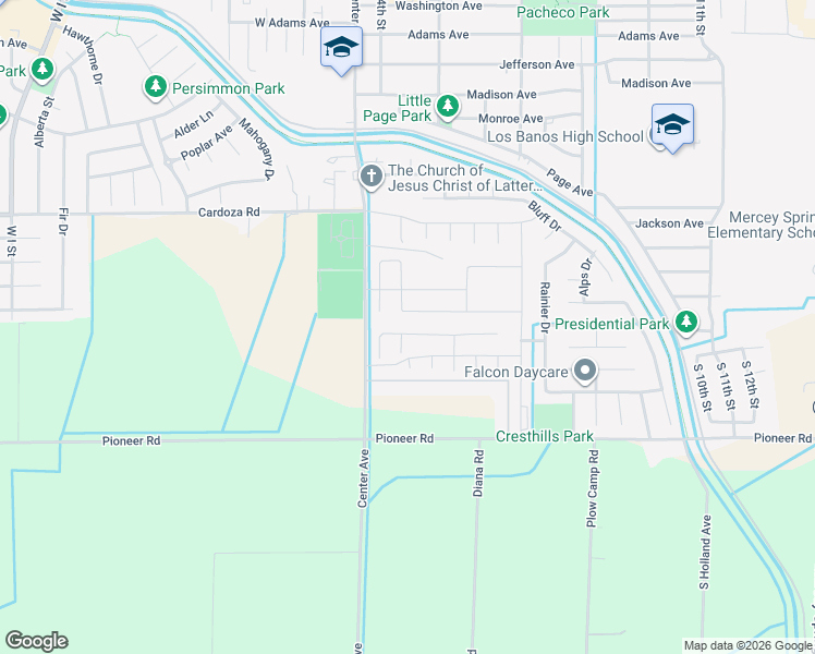 map of restaurants, bars, coffee shops, grocery stores, and more near 309 Amabile Drive in Los Banos