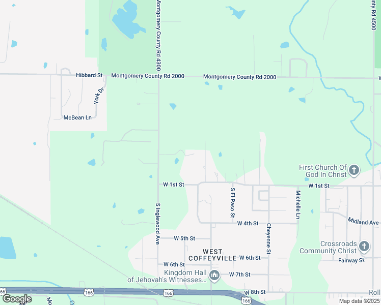 map of restaurants, bars, coffee shops, grocery stores, and more near 3800 Asbury Drive in Coffeyville