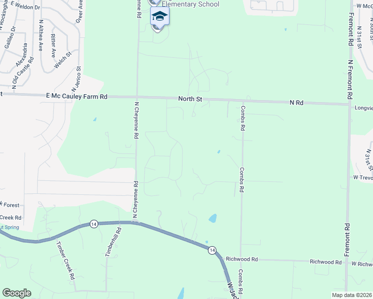 map of restaurants, bars, coffee shops, grocery stores, and more near 1671 Perry Place in Nixa