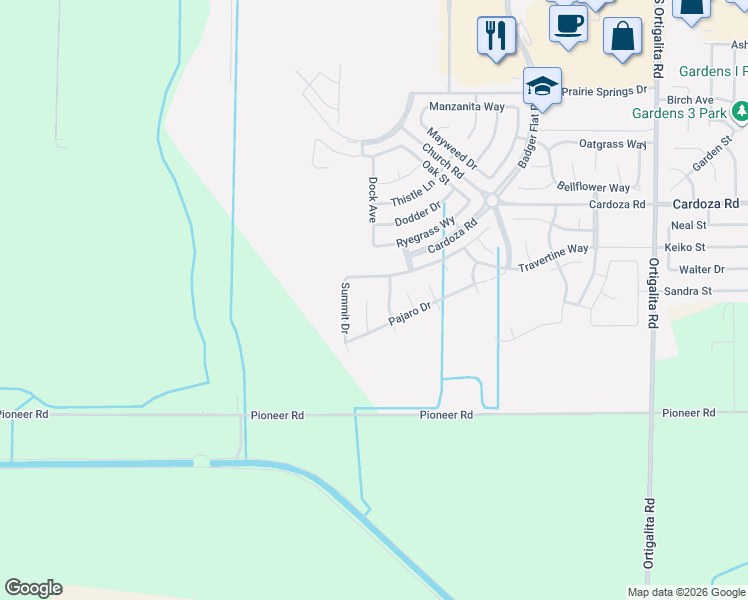 map of restaurants, bars, coffee shops, grocery stores, and more near 1693 Ryegrass Way in Los Banos