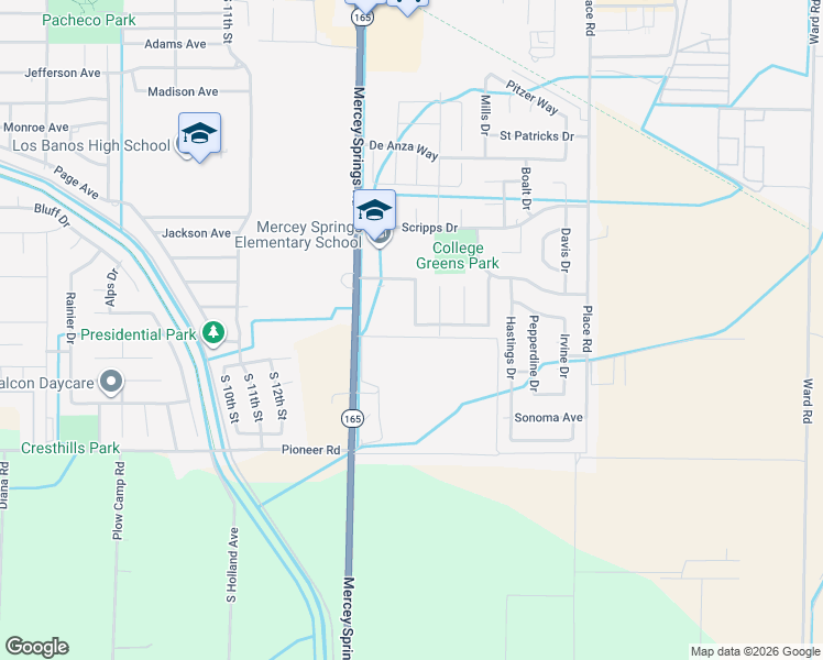 map of restaurants, bars, coffee shops, grocery stores, and more near 2035 Berkeley Drive in Los Banos