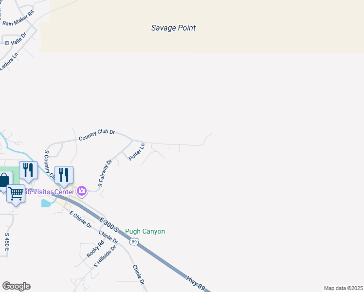 map of restaurants, bars, coffee shops, grocery stores, and more near 129 Sand Trap Circle in Kanab